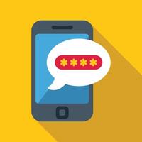 Smartphone showing password protection with asterisks on screen vector