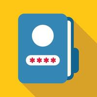 Blue personal diary with password keeping secrets safe vector