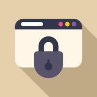Secure website with padlock protecting user data vector