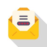 Yellow email containing password protected document for cybersecurity concept vector