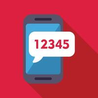 Smartphone showing one two three four five numbers in speech bubble vector