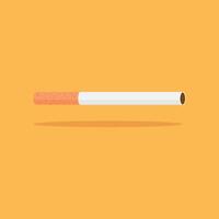 Cigarette icon in a flat design with long shadow vector