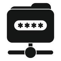 Secure folder sharing with password protection on server vector