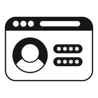 Website user profile login with password and avatar icon vector
