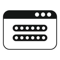 Web browser showing password form with hidden password dots vector