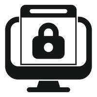 Computer security showing padlock protecting private data vector