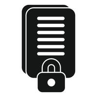 Locked documents representing data protection and security vector