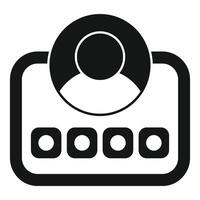 Person choosing option from list icon glyph style vector