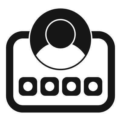 Person choosing option from list icon glyph style