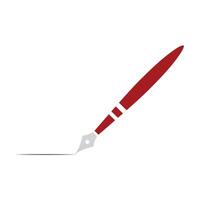 Luxury red ink pen with nib, perfect for signing documents in business and office settings. Ideal for calligraphy, education and handwriting vector