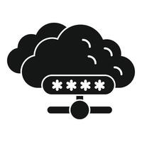 Cloud computing icon showing password protected network vector