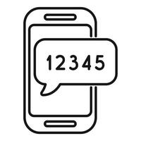 Smartphone showing one time password notification icon vector