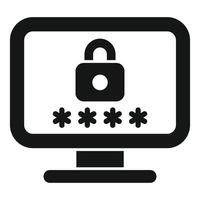 Computer screen displaying password protected access with padlock icon vector