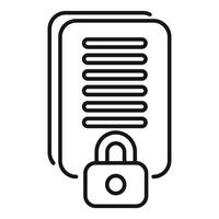 Data protection icon showing secure files with lock symbol vector