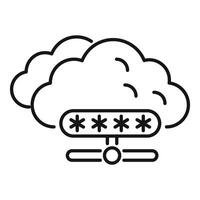 Cloud computing security system protecting data with password access vector
