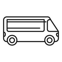 Passenger bus driving side view minimalist icon design vector
