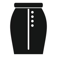 Black skirt with buttons and central stripe icon simple style vector