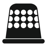 Thimble for sewing with a needle in simple style icon vector