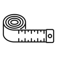 Measuring tape icon showing length measurement tool vector