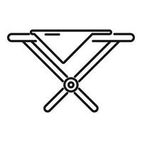 Folding camping table being opened for picnic lunch vector