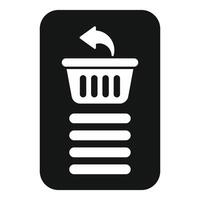 Shopping cart returning icon showing online store purchase return policy vector