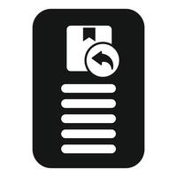 Return order request form with arrow icon showing return process vector