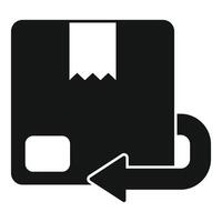 Return parcel with arrow sign representing returning process vector