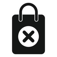 Shopping bag with delete sign showing no shopping concept vector