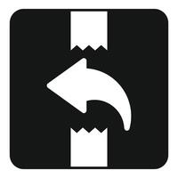 Return parcel icon with arrow pointing to open box flap vector