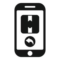 Smartphone displaying a return purchase with a return arrow button vector