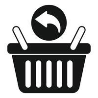 Shopping basket returning icon representing ecommerce cancelation vector