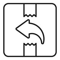 Return parcel icon with left arrow showing refund vector