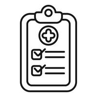 Medical clipboard showing checkup list with cross symbol vector
