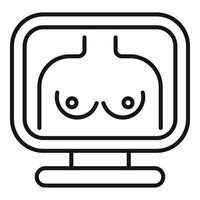 Mammography scan showing female breasts on computer screen vector