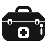 Black first aid kit icon for web design isolated on white background vector