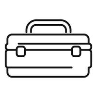 Empty metal toolbox for repairing and construction work vector