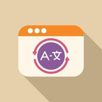 Website translating with translation button icon vector