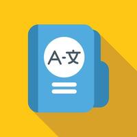 Language learning book representing foreign language studying vector