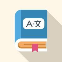 Blue dictionary translating english to foreign language vector
