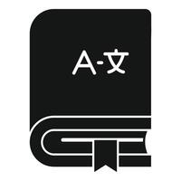 Foreign language dictionary book icon representing translating and interpreting vector