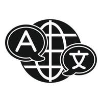 Global communication with different languages icon showing a and  letters vector