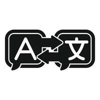 Language exchange icon showing translating using software or app vector