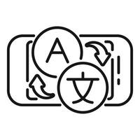 Online language translator converting english to chinese character symbol vector