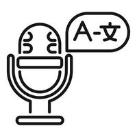 Microphone translating audio language icon vector