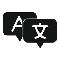 Language translator app icon showing different languages being translated vector