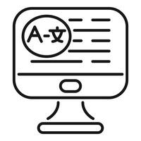 Online language translator software showing on computer screen icon vector