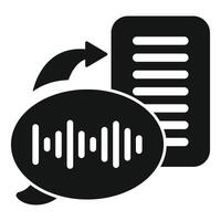 Speech to text processing converting voice notes to text file vector