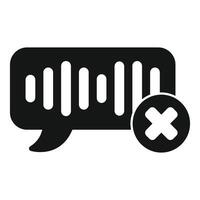 Voice message delete icon showing deleted voicemail vector