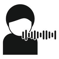 Man speaking with sound wave icon vector