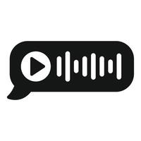 Speech bubble icon showing voice message with soundwave vector